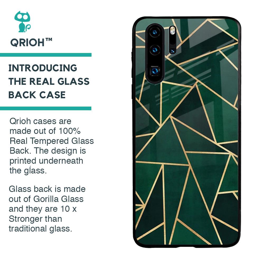 Abstract Green Glass Case For Huawei P30 Pro
