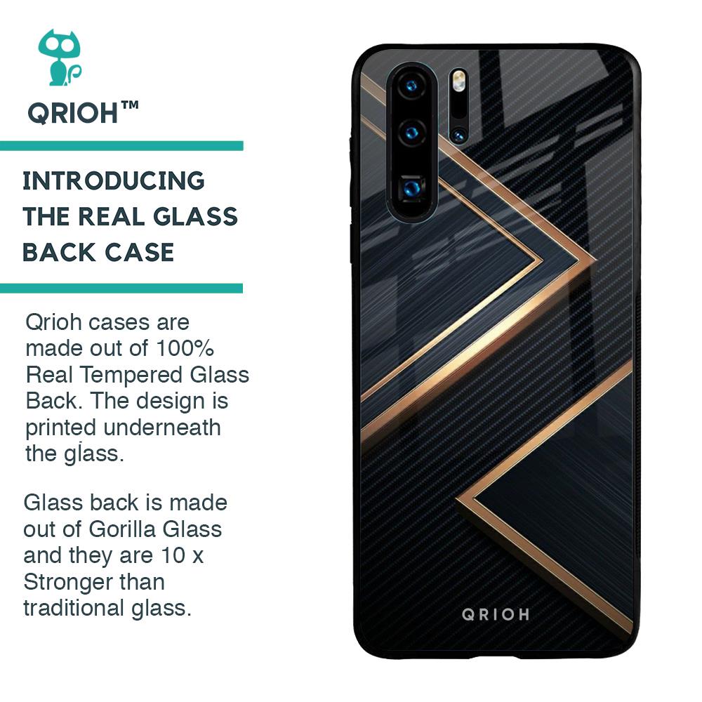 Sleek Golden & Navy Glass Case for Huawei P30 Pro