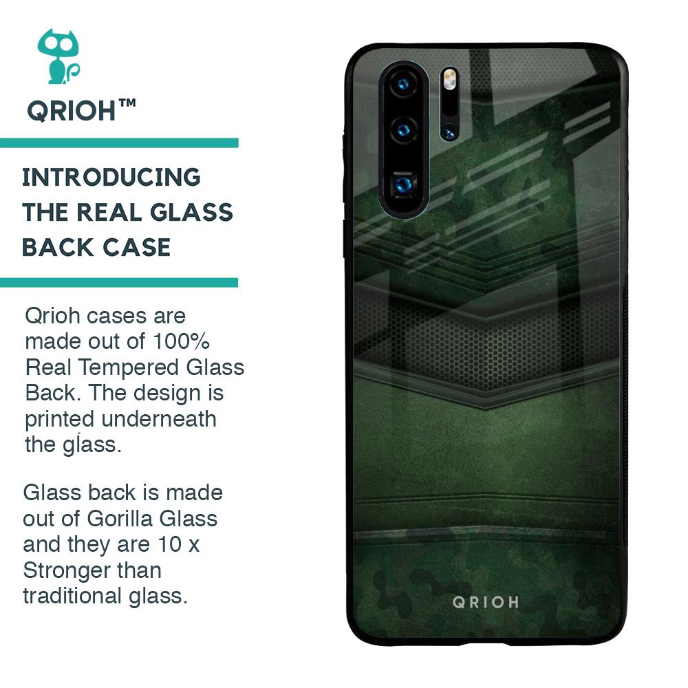 Green Leather Glass Case for Huawei P30 Pro