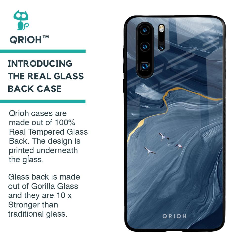 Deep Ocean Marble Glass Case for Huawei P30 Pro