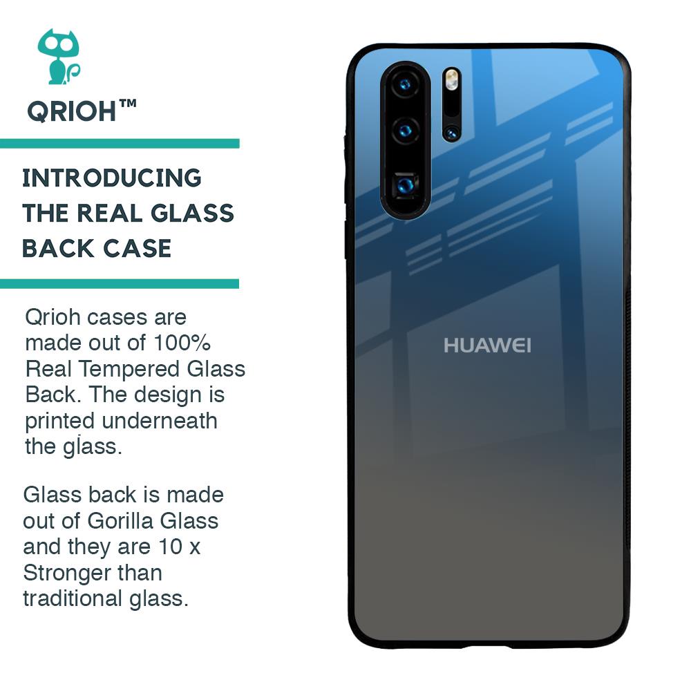 Blue Grey Ombre Glass Case for Huawei P30 Pro