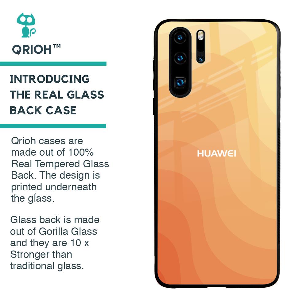 Orange Curve Pattern Glass Case for Huawei P30 Pro