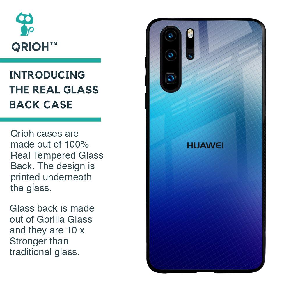 Blue Rhombus Pattern Glass Case for Huawei P30 Pro