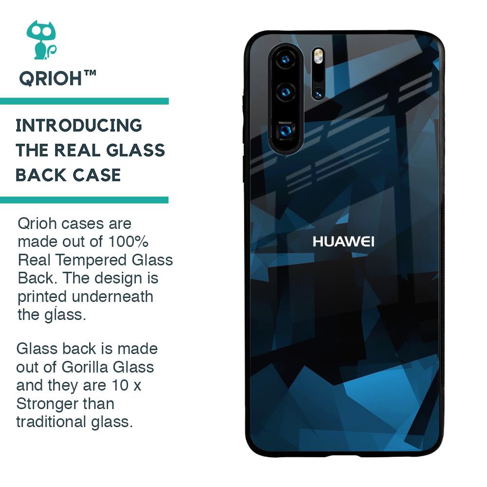 Polygonal Blue Box Glass Case For Huawei P30 Pro