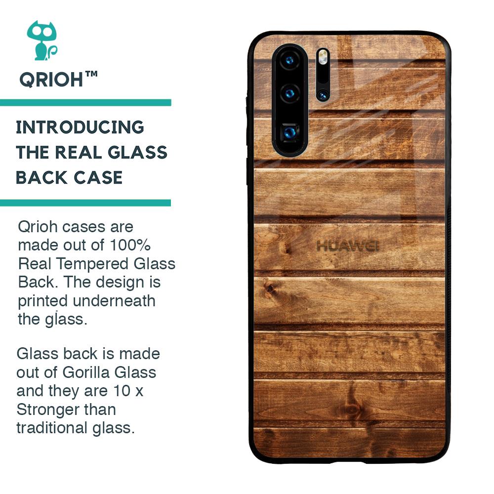Wooden Planks Glass Case for Huawei P30 Pro