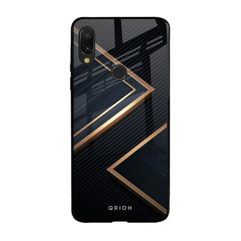 Sleek Golden & Navy Xiaomi Redmi Note 7 Pro Glass Back Cover Online