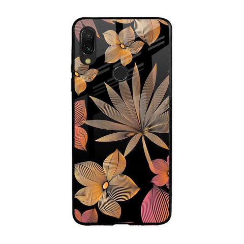 Lines Pattern Flowers Xiaomi Redmi Note 7 Pro Glass Back Cover Online