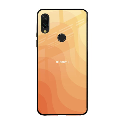 Orange Curve Pattern Xiaomi Redmi Note 7 Pro Glass Back Cover Online