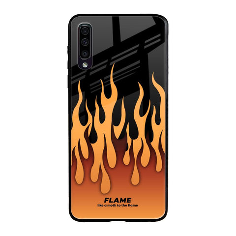 Fire Flame Samsung Galaxy A70 Glass Back Cover Online