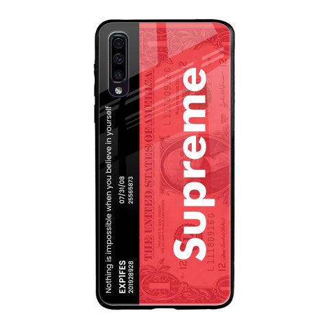Supreme Ticket Samsung Galaxy A70 Glass Back Cover Online