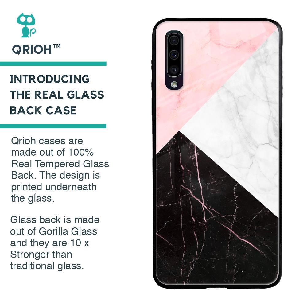 Marble Collage Art Glass Case For Samsung Galaxy A70