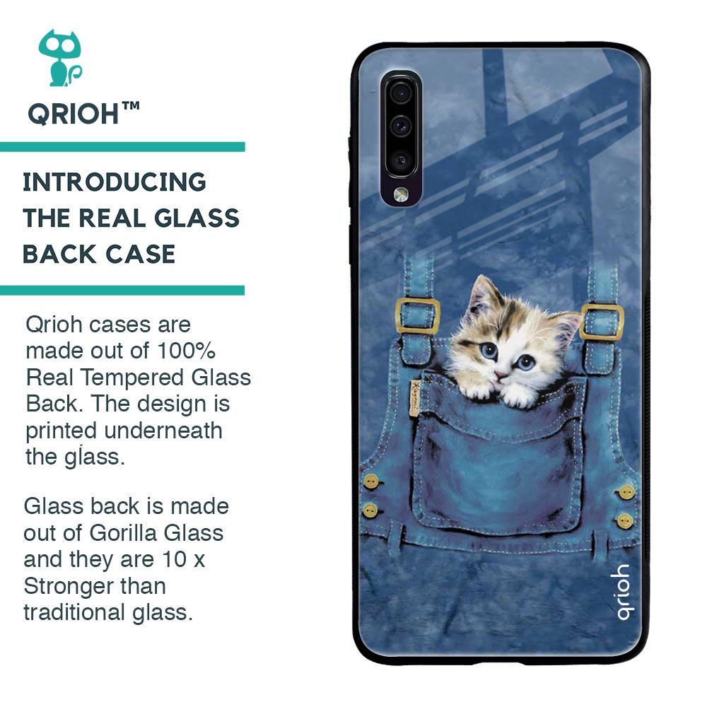 Kitty In Pocket Glass Case For Samsung Galaxy A70
