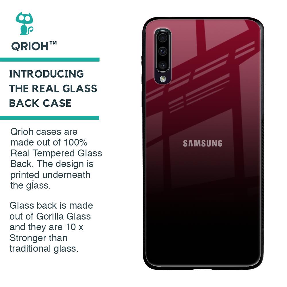 Wine Red Glass Case For Samsung Galaxy A70