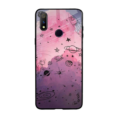 Space Doodles Realme 3 Pro Glass Back Cover Online