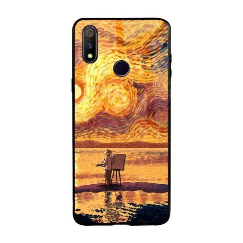 Sunset Vincent Realme 3 Pro Glass Back Cover Online