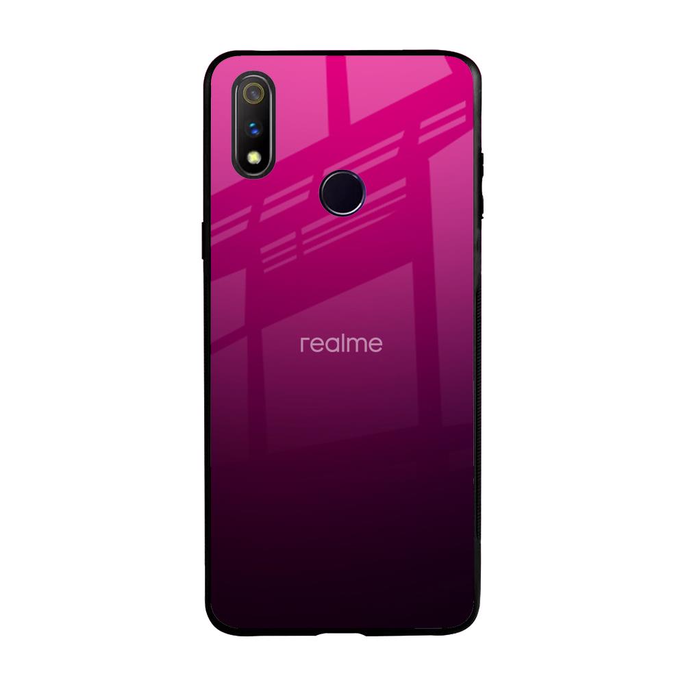 Purple Ombre Pattern Realme 3 Pro Glass Back Cover Online