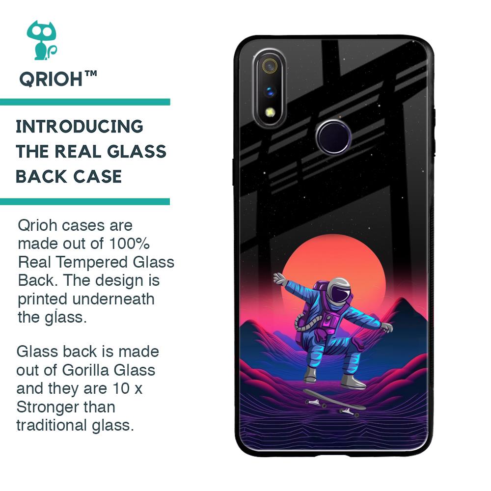 Retro Astronaut Glass Case for Realme 3 Pro