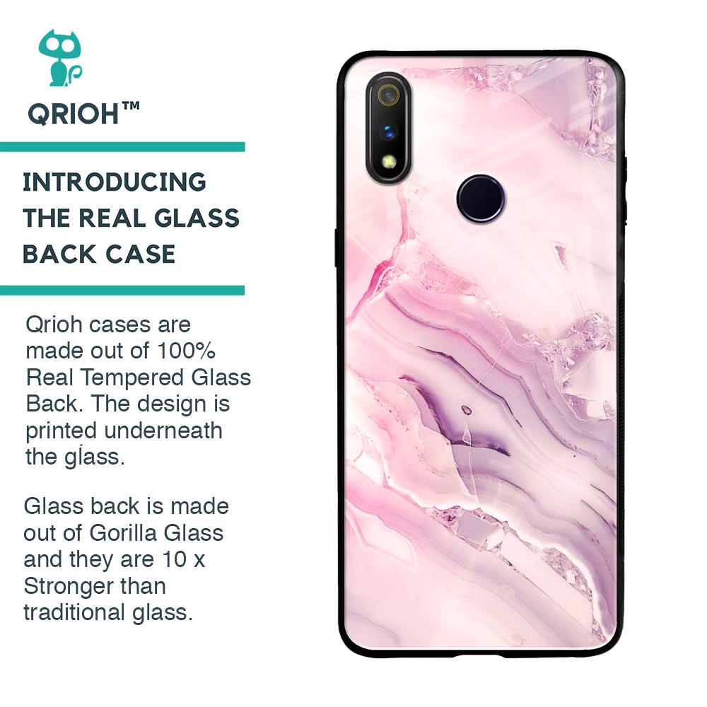 Diamond Pink Gradient Glass Case For Realme 3 Pro