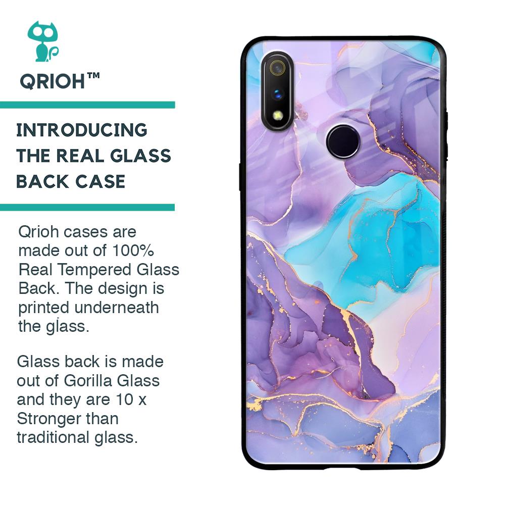 Alcohol ink Marble Glass Case for Realme 3 Pro