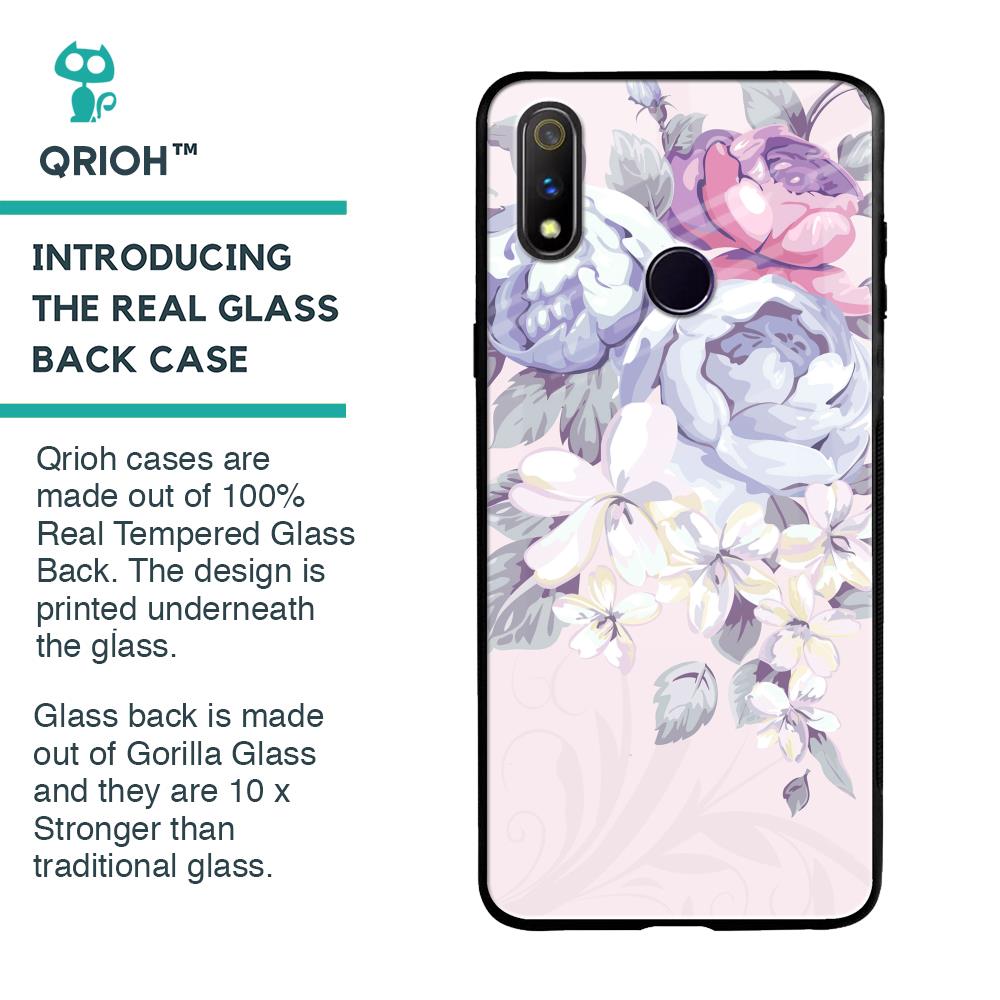 Elegant Floral Glass case for Realme 3 Pro