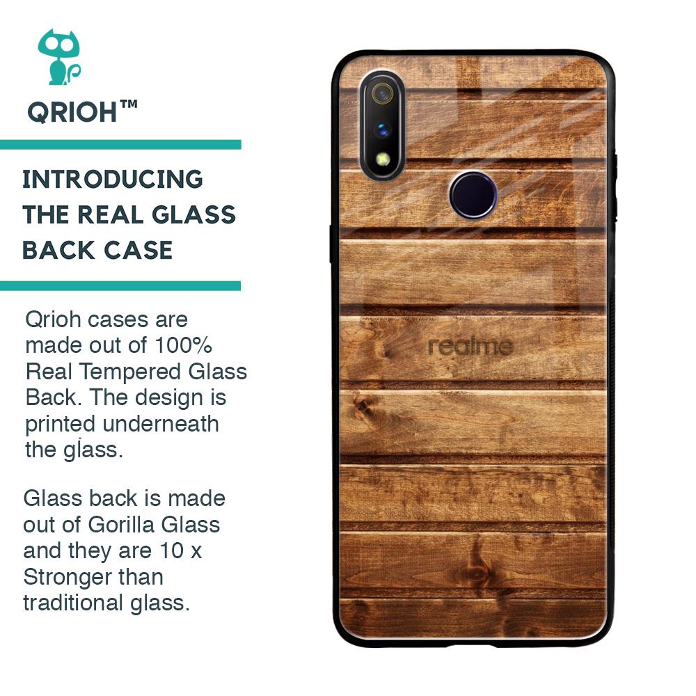 Wooden Planks Glass Case for Realme 3 Pro