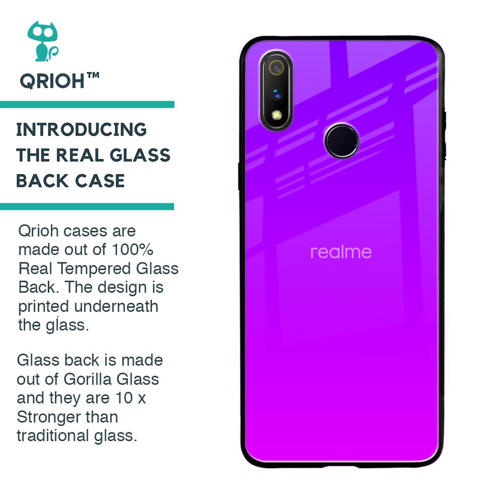 Purple Pink Glass Case for Realme 3 Pro
