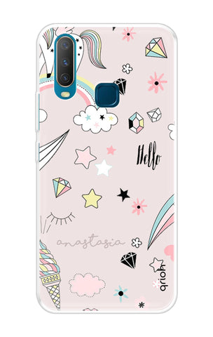 Unicorn Doodle Vivo Y17 Back Cover