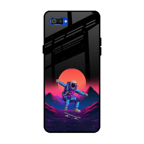 Retro Astronaut Realme C2 Glass Back Cover Online