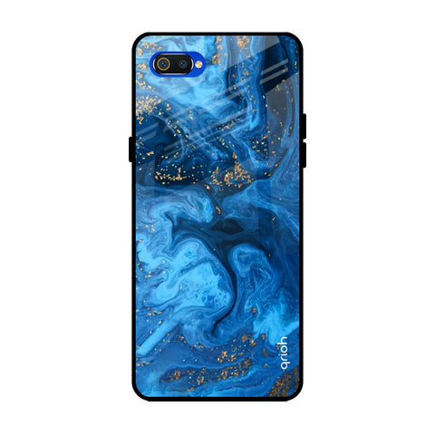 Gold Sprinkle Realme C2 Glass Back Cover Online