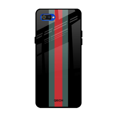 Vertical Stripes Realme C2 Glass Back Cover Online