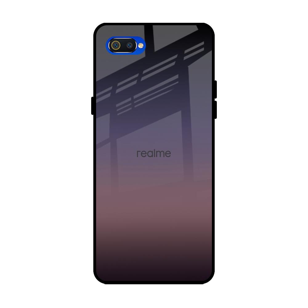 Grey Ombre Realme C2 Glass Back Cover Online