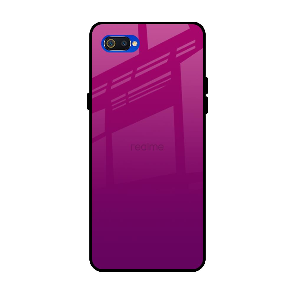 Magenta Gradient Realme C2 Glass Back Cover Flat 35% Off On