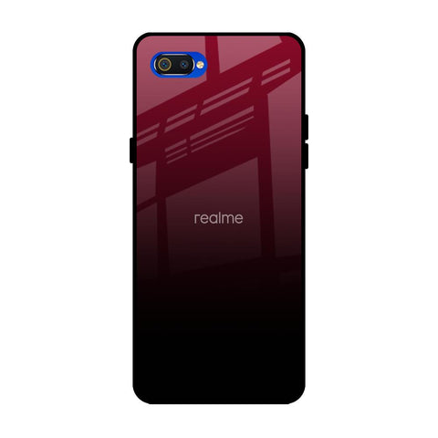 Wine Red Realme C2 Glass Back Cover Online