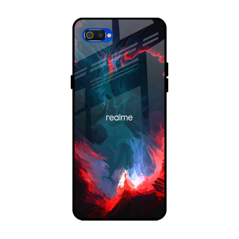 Brush Art Realme C2 Glass Back Cover Online