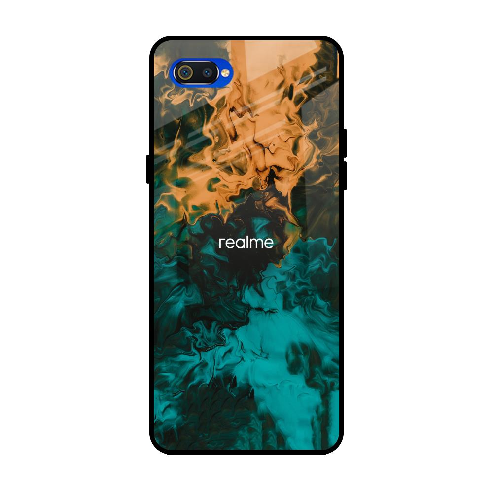Watercolor Wave Realme C2 Glass Back Cover Online