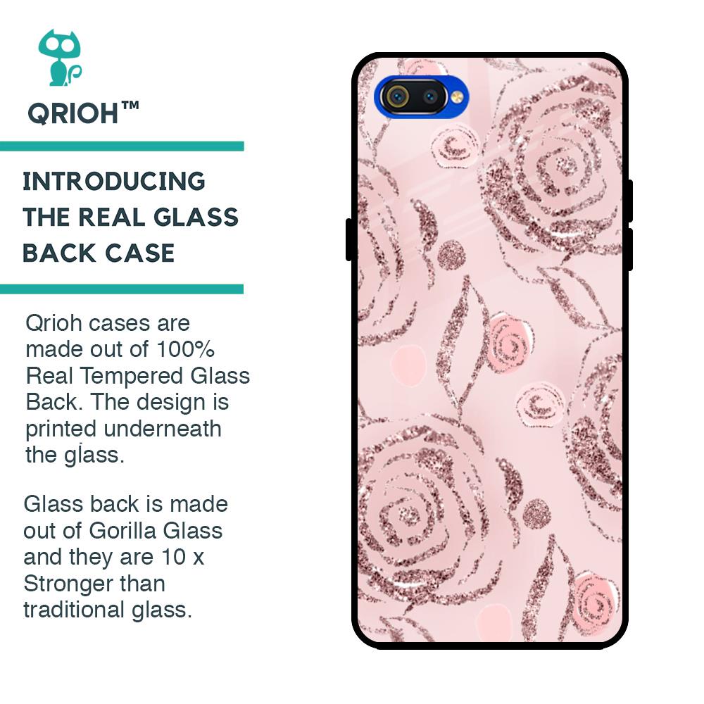 Shimmer Roses Glass case for Realme C2