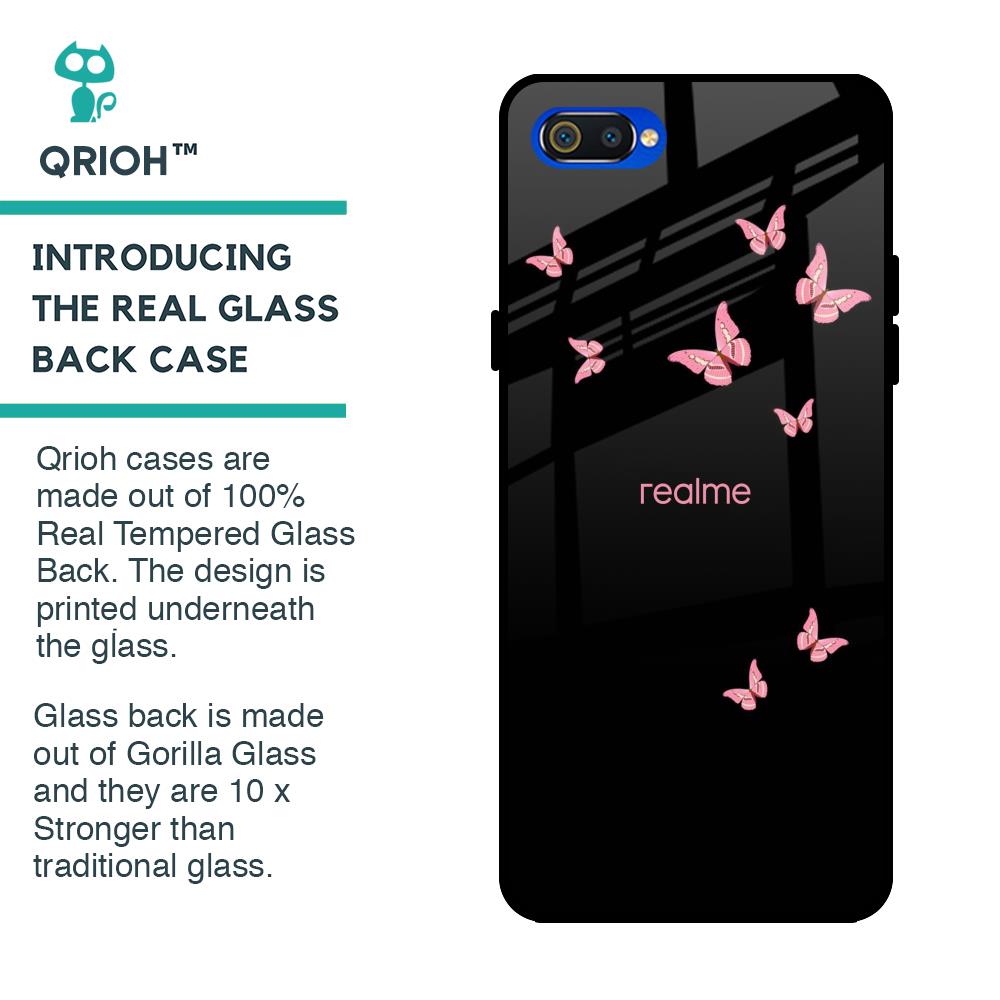 Fly Butterfly Glass Case for Realme C2