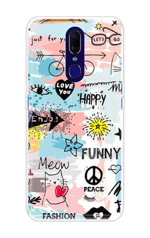 Happy Doodle Oppo F11 Back Cover