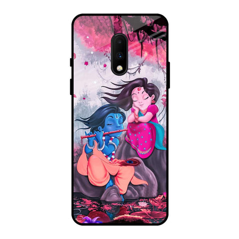 Radha Krishna Art OnePlus 7 Glass Back Cover Online