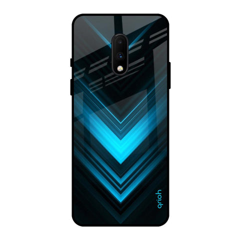 Vertical Blue Arrow OnePlus 7 Glass Back Cover Online