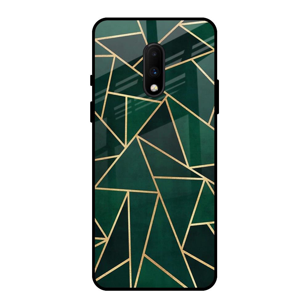 Abstract Green OnePlus 7 Glass Back Cover Online