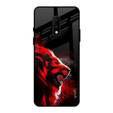 Red Angry Lion OnePlus 7 Glass Back Cover Online