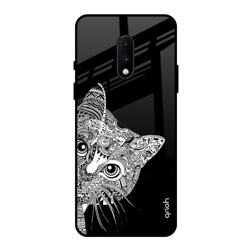 Kitten Mandala OnePlus 7 Glass Back Cover Online