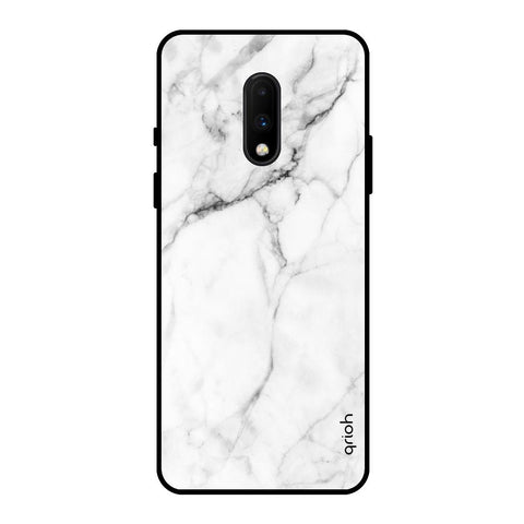 Modern White Marble OnePlus 7 Glass Back Cover Online