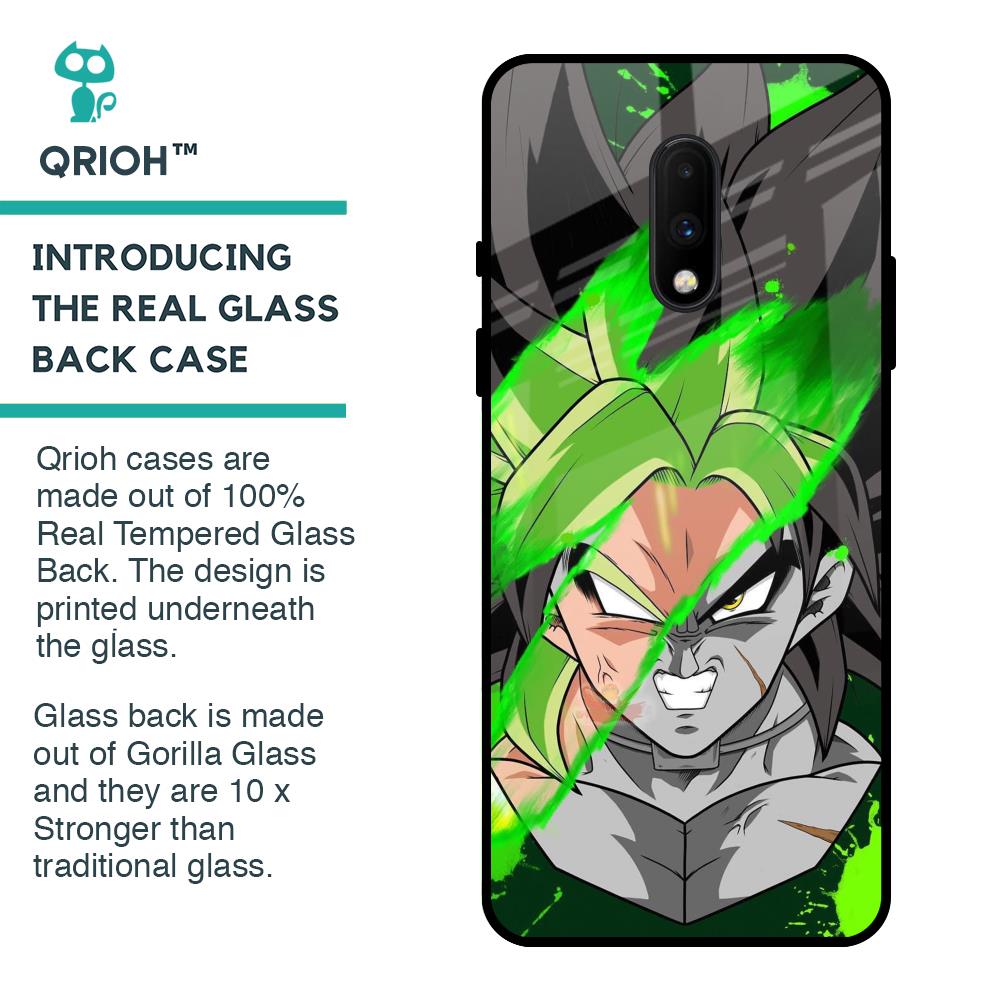 Anime Green Splash Glass Case for OnePlus 7