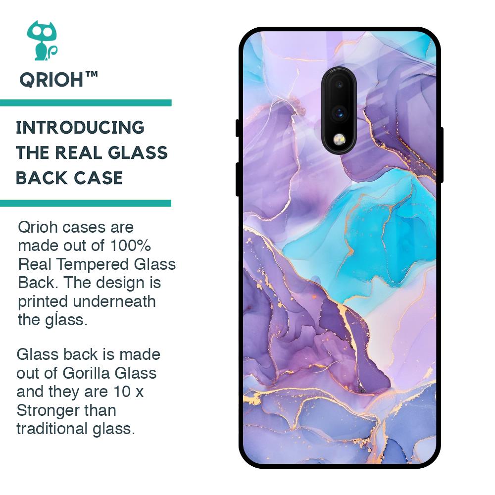 Alcohol ink Marble Glass Case for OnePlus 7