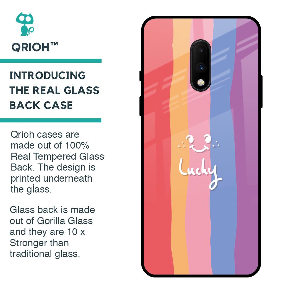 Lucky Abstract Glass Case for OnePlus 7