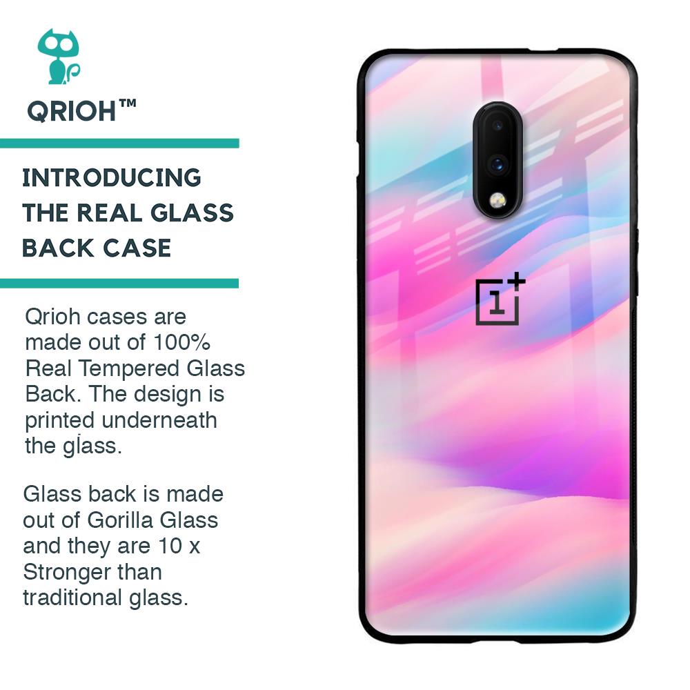 Colorful Waves Glass case for OnePlus 7