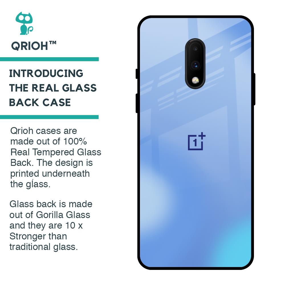 Vibrant Blue Texture Glass Case for OnePlus 7