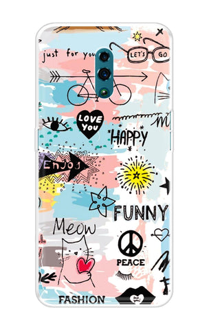 Happy Doodle Oppo Reno Back Cover